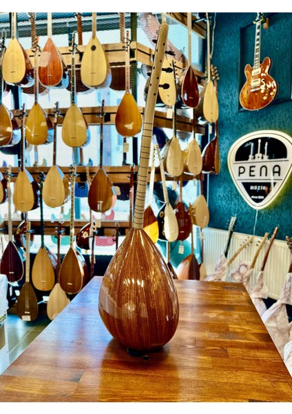 Kısa Sap Üst Seri Tam Profesyonel Karaağaç Bağlama 40 Tekne