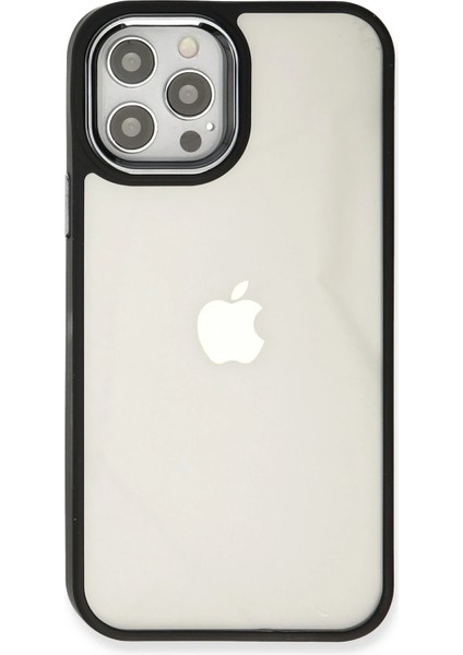 Apple iPhone 12 Pro Max Elegant Clear Case (Şeffaf Kılıf) - Stylish Protective Cover - Siyah modelleri