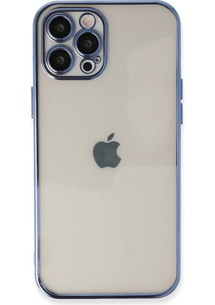 Apple iPhone 12 Pro Crystal Shield Lensli Silikon (Lens Protector / Kamera Koruyucu Kılıf) - Açık Mavi