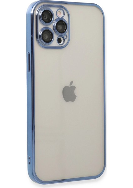 Apple iPhone 12 Pro Crystal Shield Lensli Silikon (Lens Protector / Kamera Koruyucu Kılıf) - Açık Mavi modelleri