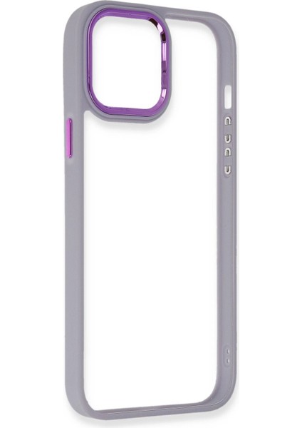 Apple iPhone 13 Pro Elegant Clear Case (Şeffaf Kılıf) - Stylish Protective Cover - Lila modelleri