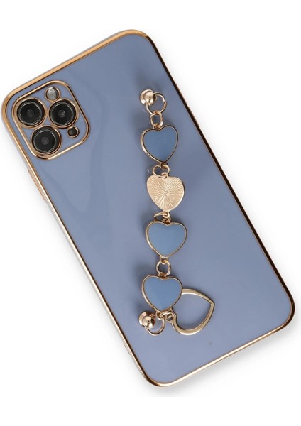 Apple iPhone 11 Pro Elegant Charm Case (Kalpli Zincirli Kılıf) Elegant Silicone Cover - Gri modelleri