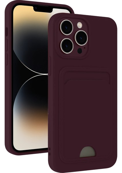 Apple iPhone 13 Pro Max Kılıf Card Flex Kılıf (Kartlıklı) - Derin Mor fırsatları