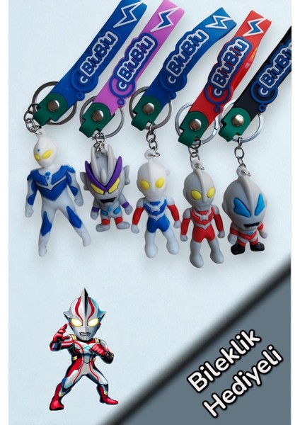 Ultraman Serisi 3D Silikon Anahtarlık Seti 5ADET