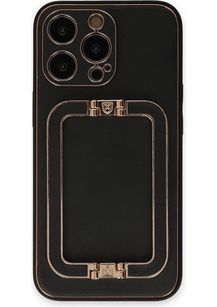 Apple iPhone 13 Pro Max Aurela Kapak – Şık, Tok & Metal Çerçeveli Stil - Siyah