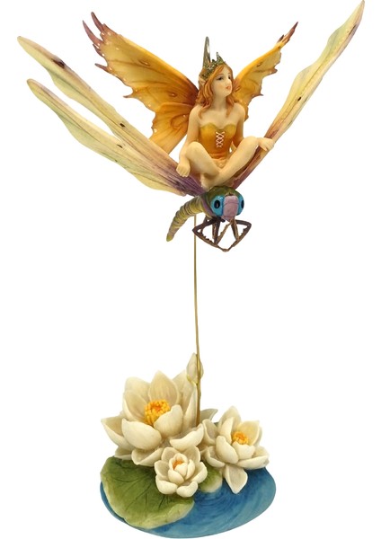 Yusufçuk Üstündeki Peri Biblosu El Yapımı Renkli Sallanabilen Koleksiyon Figür