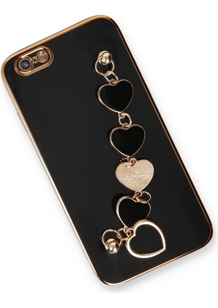 Apple iPhone 6 Elegant Charm Case (Kalpli Zincirli Kılıf) Elegant Silicone Cover - Siyah modelleri