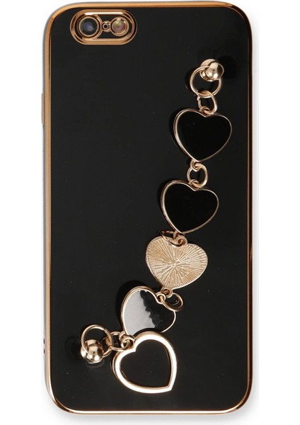 Apple iPhone 6 Elegant Charm Case (Kalpli Zincirli Kılıf) Elegant Silicone Cover - Siyah indirimleri
