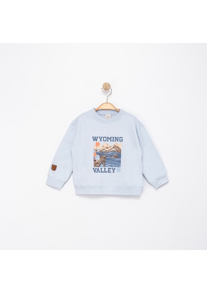Erkek Çocuk Wyoming Baskılı Sweatshirt – %100 Pamuk fiyatları