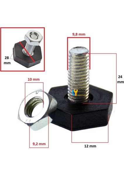 Beko Uyumlu WM612W Çamaşır Makinesi Ayağı Kaymaz Ayarlı Ayak 4 Lü Seti Ölçülere Dikkat Ediniz fiyatları