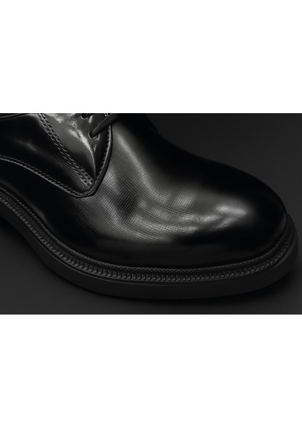 GR0387 Hakiki Lazer Detaylı Rugan Deri Topuksuz Eva Taban Büyük Küçük Numara Klasik Ayakkabı modelleri