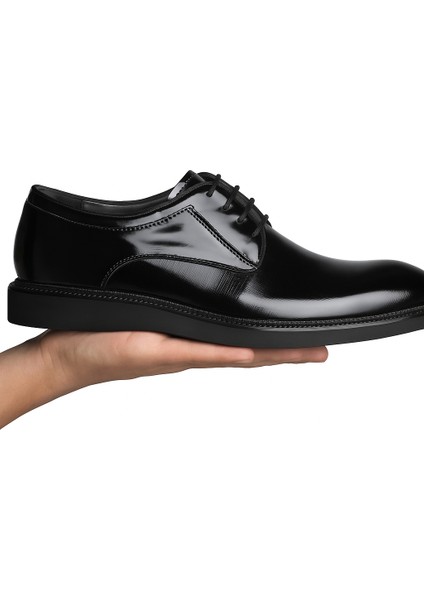 GR0387 Hakiki Lazer Detaylı Rugan Deri Topuksuz Eva Taban Büyük Küçük Numara Klasik Ayakkabı indirimleri