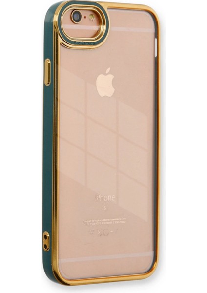 Apple iPhone 6 Elegant Liva Lens Kapak – (Şeffaf Gövde, Altın Çerçeveli Kamera Koruma) - Yeşil indirimleri