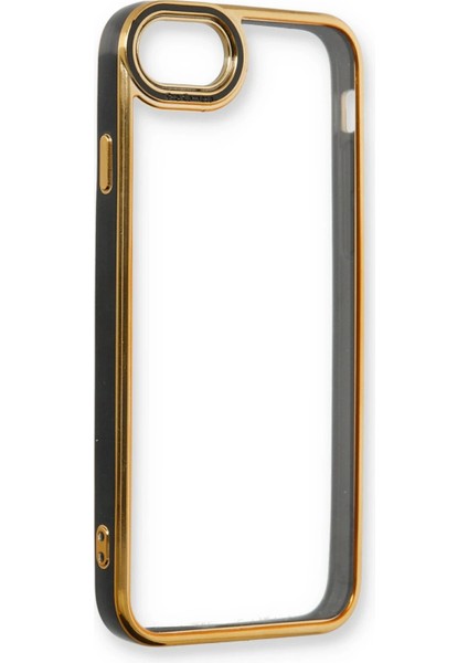 Apple iPhone 6 Elegant Liva Lens Kapak – (Şeffaf Gövde, Altın Çerçeveli Kamera Koruma) - Siyah fırsatları