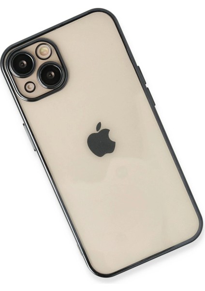 Apple iPhone 14 Crystal Shield Lensli Silikon (Lens Protector / Kamera Koruyucu Kılıf) - Siyah modelleri