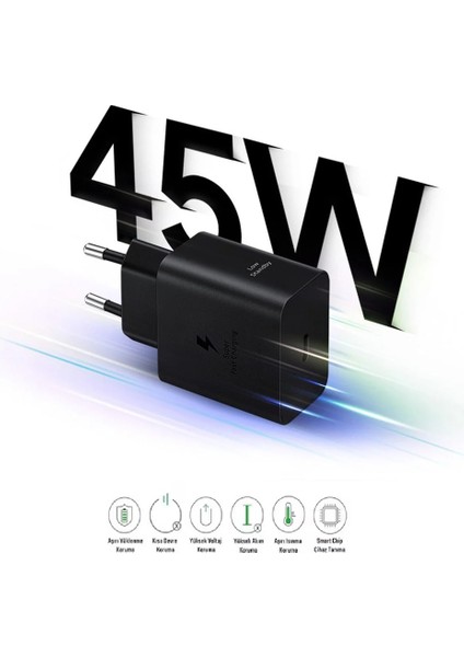 Samsung Galaxy A24 Uyumlu Type-C Ultra Hızlı Şarj Cihazı 45W 3.0 Amper (Şarj Başlığı Adaptör) indirimleri