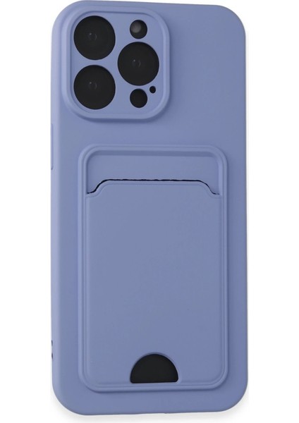 Apple iPhone 14 Pro Max Kılıf Card Flex Kılıf (Kartlıklı) - Lila