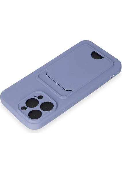 Apple iPhone 14 Pro Max Kılıf Card Flex Kılıf (Kartlıklı) - Lila modelleri