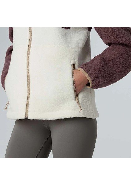 W Yumıorı Full Zıp Kadin Beyaz Polar NF0A8E88EWO1