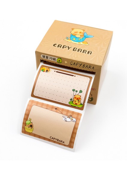 Capybara Desenli Rulo Etiket 70’li Set 6x4 cm – Kutu Rengi Stok Durumuna Göre Değişebilir fiyatları