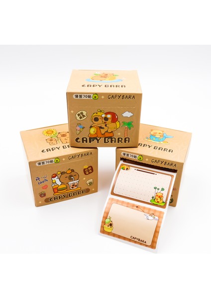 Capybara Desenli Rulo Etiket 70’li Set 6x4 cm – Kutu Rengi Stok Durumuna Göre Değişebilir modelleri