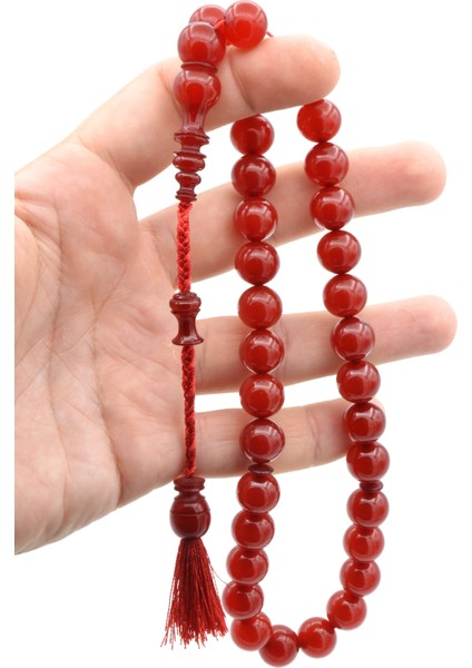 Hakkı Usta Yapımı Küre Yemen Zar Rengi Sıkma Kehribar Tesbih fırsatları