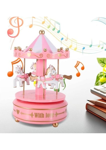 Dekoratif Atlı Karınca Müzik Kutusu Pembe