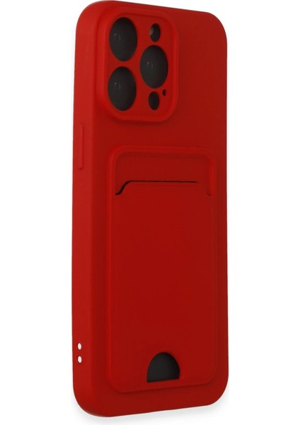 Apple iPhone 14 Pro Max Kılıf Card Flex Kılıf (Kartlıklı) - Kırmızı fiyatları