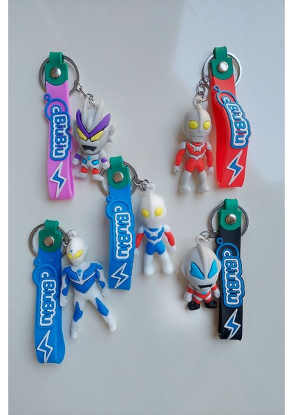 Ultraman Serisi 3D Silikon Anahtarlık Seti 5ADET modelleri