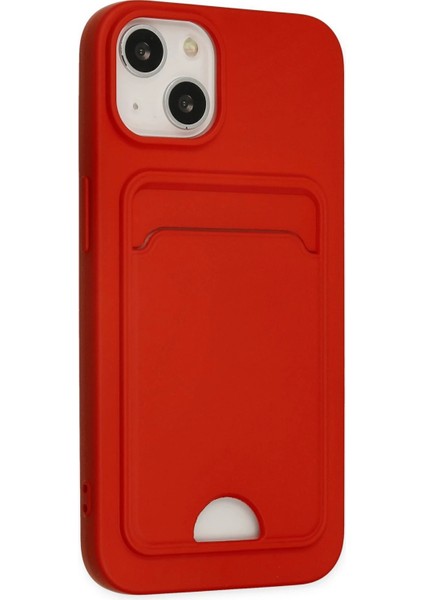 Apple iPhone 14 Plus Kılıf Card Flex Kılıf (Kartlıklı) - Kırmızı fiyatları