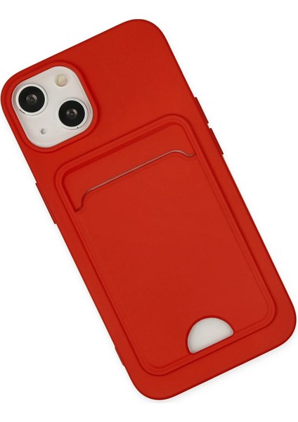 Apple iPhone 14 Plus Kılıf Card Flex Kılıf (Kartlıklı) - Kırmızı modelleri