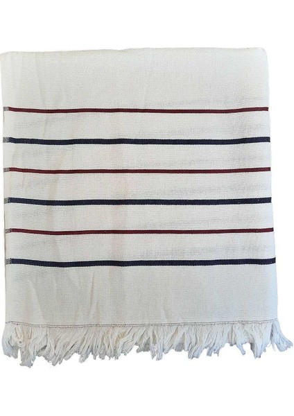 Peştemal Plaj Havlusu &#37;100 Pamuklu 70X150 cm Beyaz Waves modelleri