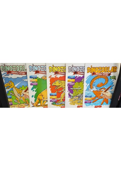Dinozor Figürlü 5 Adetlik Boyama Kitabı Seti ve 12 Kuru Boya AD31135 fiyatları