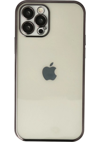 Apple iPhone 12 Pro Max Crystal Shield Lensli Silikon (Lens Protector / Kamera Koruyucu Kılıf) - Siyah fırsatları