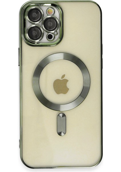 Apple iPhone 12 Pro Max Magneticedge Kılıf - Koyu Yeşil