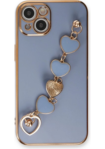 Apple iPhone 14 Elegant Charm Case (Kalpli Zincirli Kılıf) Elegant Silicone Cover - Gri fiyatları