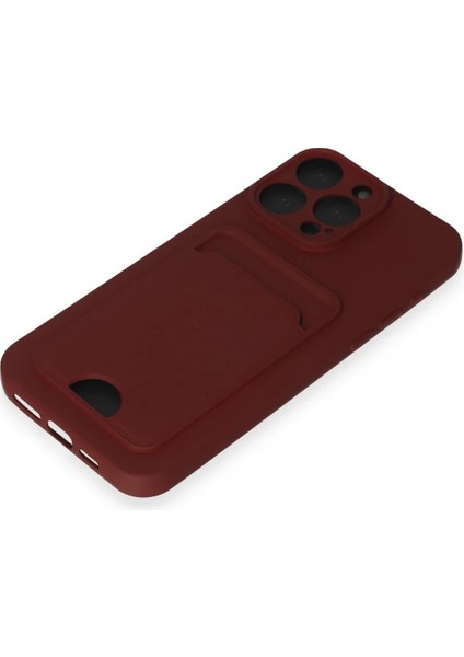Apple iPhone 15 Pro Kılıf Card Flex Kılıf (Kartlıklı) - Bordo fırsatları