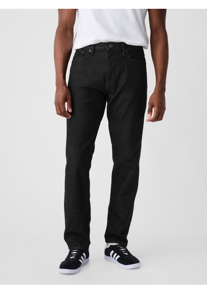 Erkek Siyah GapFlex Düz Jean
