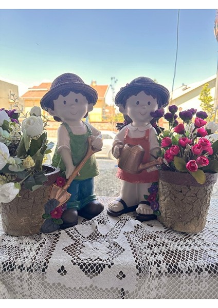 Saksılı Bahçe Cücesi, Kız Bahçe Cücesi Saksılı, Dekoratif Saksı modelleri