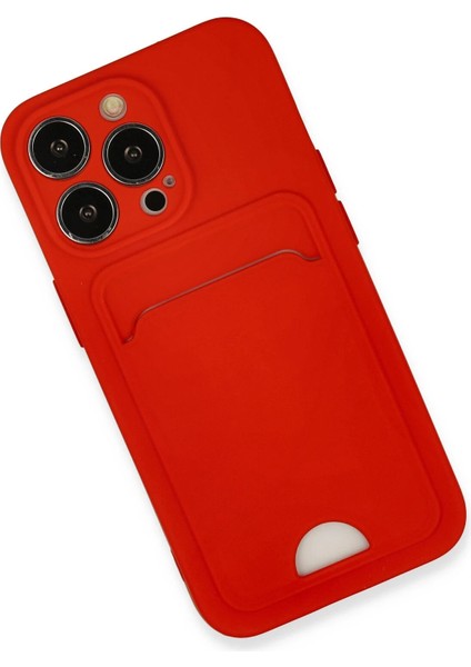 Apple iPhone 13 Pro Kılıf Card Flex Kılıf (Kartlıklı) - Kırmızı modelleri