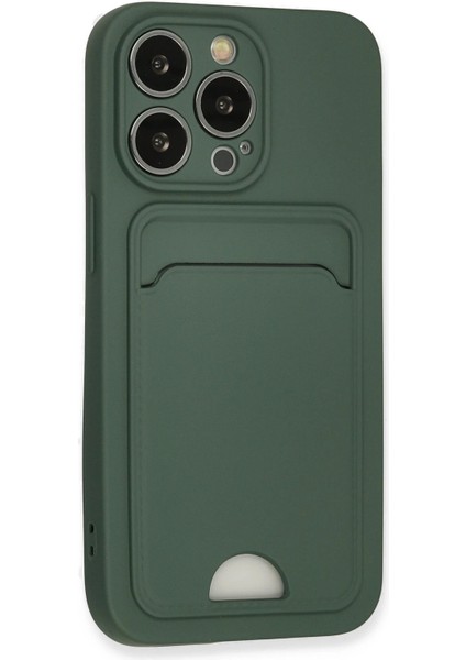Apple iPhone 13 Pro Kılıf Card Flex Kılıf (Kartlıklı) - Koyu Yeşil fiyatları