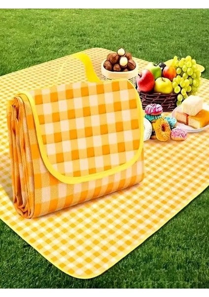 Kareli Masa Örtüsü, Sofra Bezi, Piknik Örtüsü Pamuk 160*160 cm