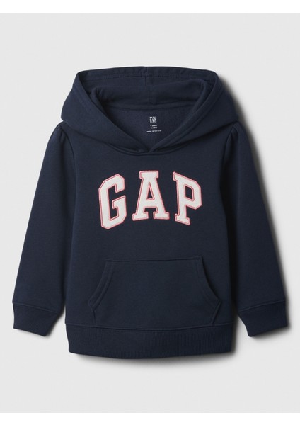 Kız Bebek Lacivert Gap Logo Kapüşonlu Fleece Sweatshirt fırsatları