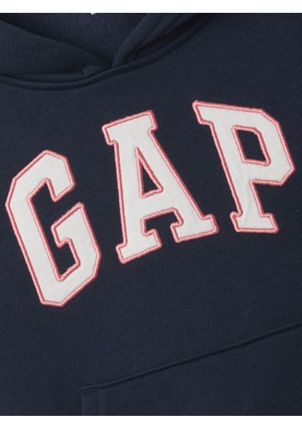 Kız Bebek Lacivert Gap Logo Kapüşonlu Fleece Sweatshirt indirimleri