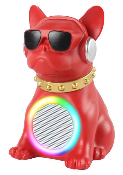 Köpek Tasarımlı Rgb Bluetooth Hoparlör -Kırmızı – 5W Taşınabilir Ses Sistemi