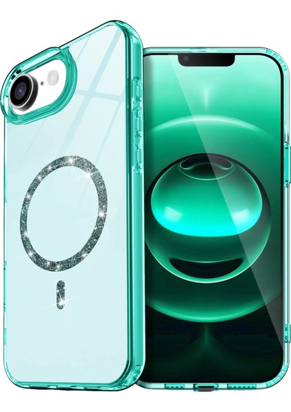 Apple iPhone 16E Crystal Magsafe Kapak – Slim, Zarif & Hafif Tasarım - Yeşil