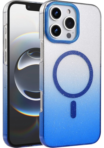 Apple iPhone 16 Pro Selene Shine Magsafe Case – Elegant Glossy Kılıf (Işıltılı Premium Kapak) - Mavi