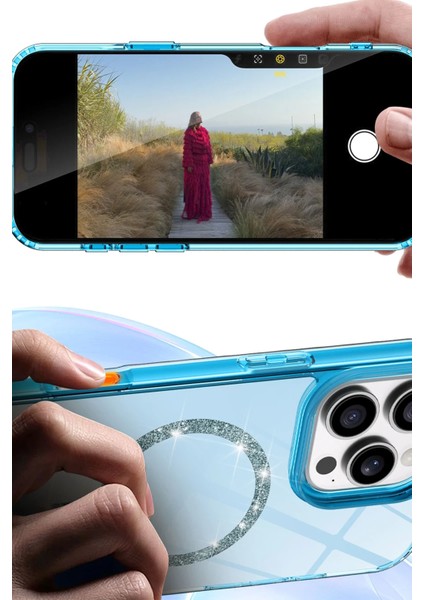 Apple iPhone 16 Pro Max Crystal Magsafe Kapak – Slim, Zarif & Hafif Tasarım - Mavi fırsatları