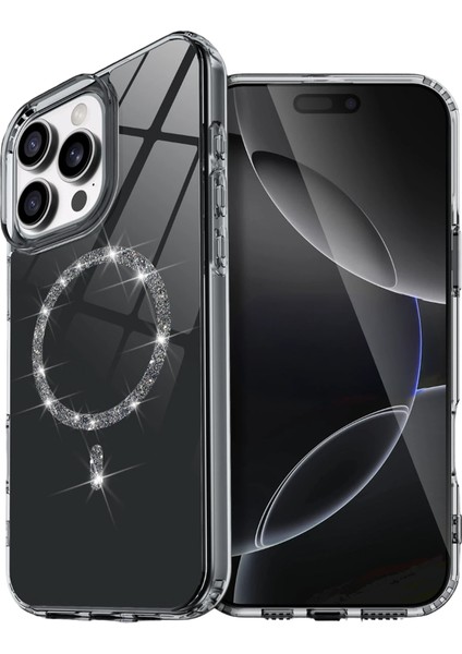 Apple iPhone 14 Pro Max Crystal Magsafe Kapak – Slim, Zarif & Hafif Tasarım - Siyah