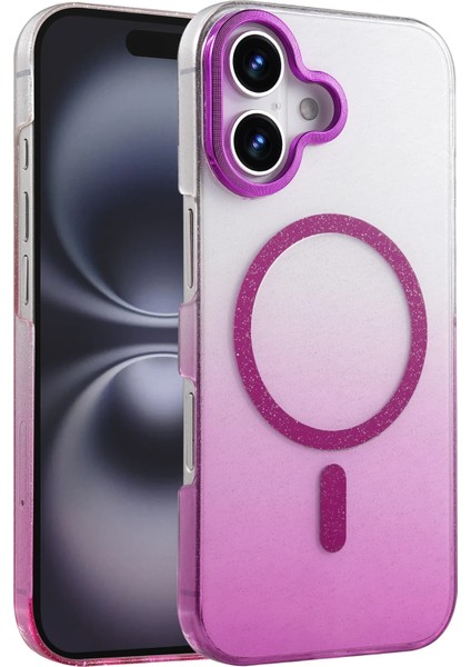 Apple iPhone 16 Plus Selene Shine Magsafe Case – Elegant Glossy Kılıf (Işıltılı Premium Kapak) - Mor